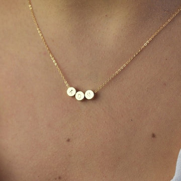 Tiny Circle Initial Necklace