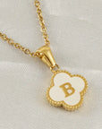 Clover Leaf Initial Necklace