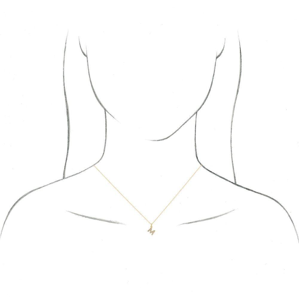 Natural Diamond Initial Necklace 14K .05 CTW