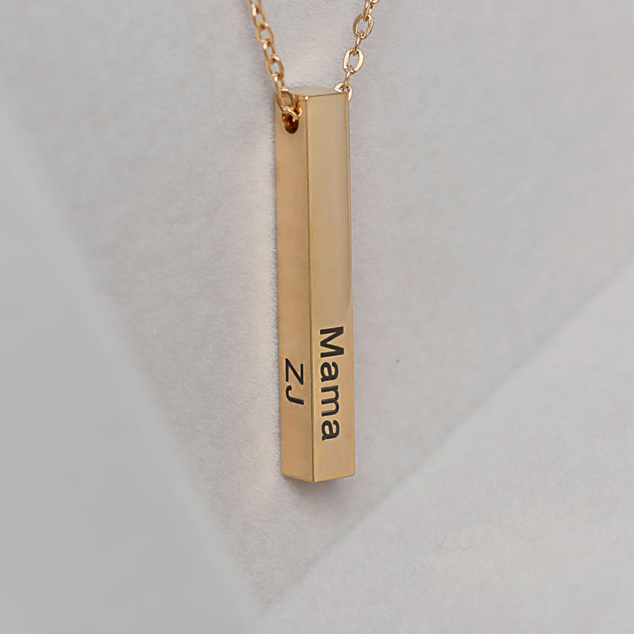Personalized 3D Bar Necklace