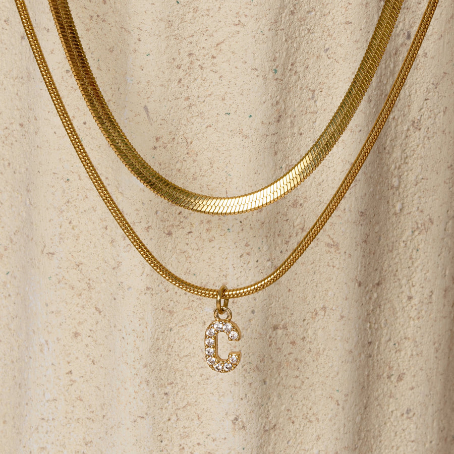 Layered with Diamond Initial Necklace