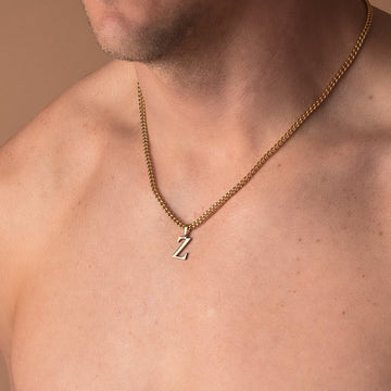 Men initial Cuban necklace