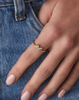 Dainty Butterfly Diamond Ring