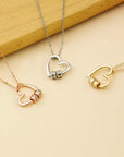 Engraved Heart Beads Necklace