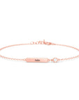 Dainty Engravable Bar Bracelet with Gemstone