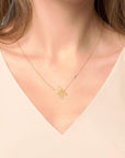 Personalized Asymmetrical Initial Necklace with Gemstone