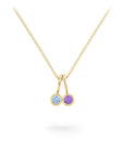 Double Bezel Dainty Birthstone Necklace