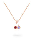 Double Bezel Dainty Birthstone Necklace