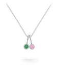 Double Bezel Dainty Birthstone Necklace