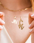 Personalized Falling Letters Charm Necklace