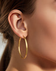 Wide Gold Hoop Earrings