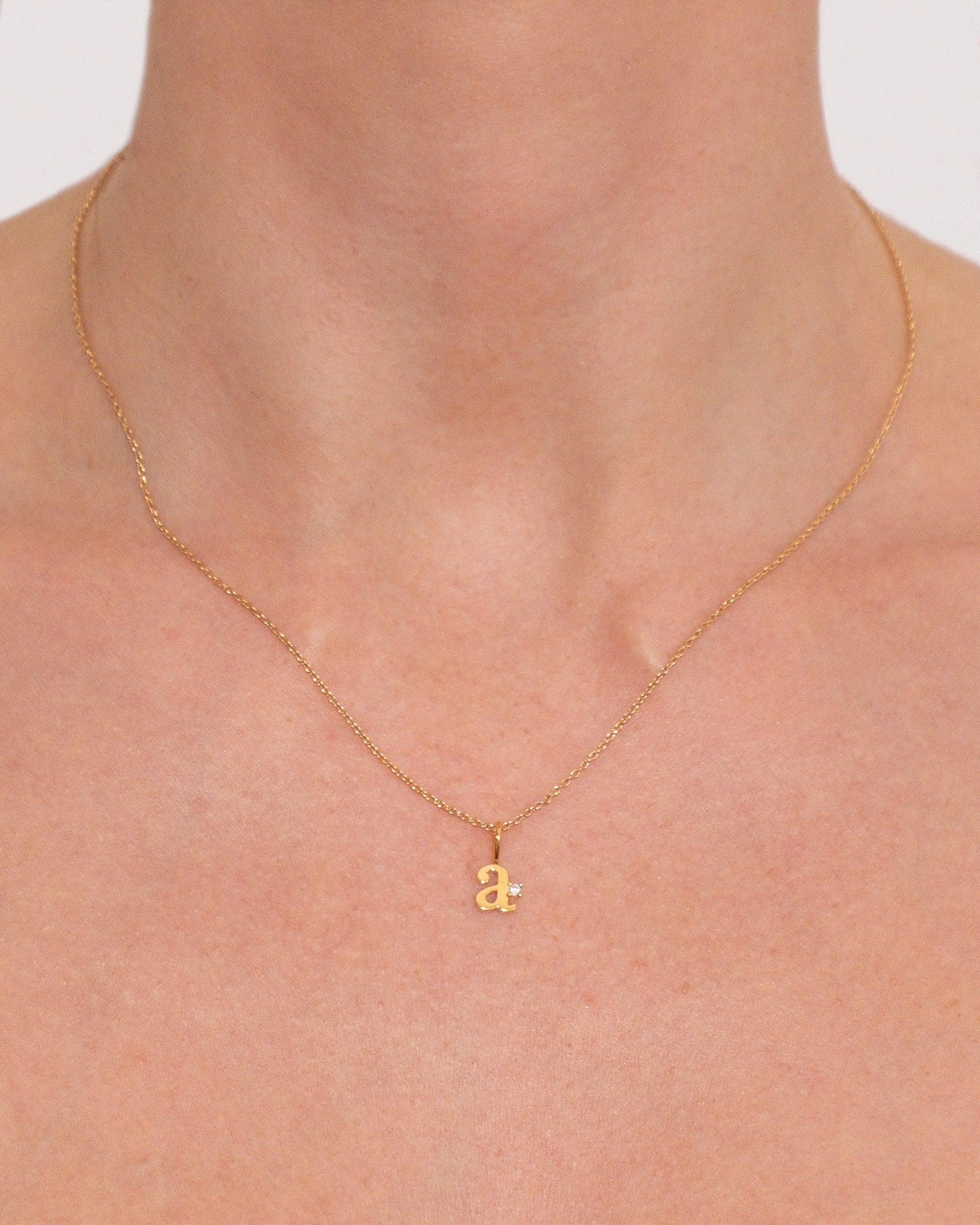 Small Letter With Diamond Necklace