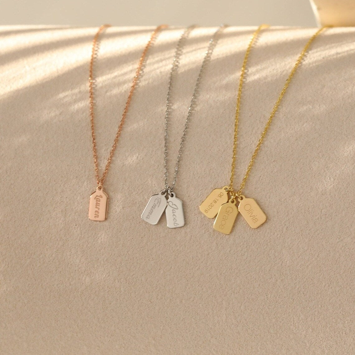 Dainty Dog Tag Necklace