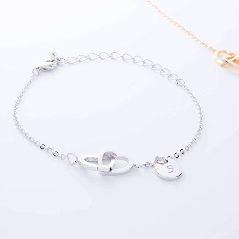 Personalized Disc Double Hearts Anklet