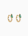 Emerald Huggie Earrings