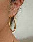 Wide Gold Hoop Earrings