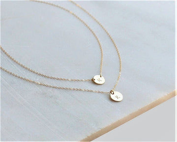 Double Disc Initial Necklace