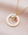 Eternal Ring Birthstone Family Necklace