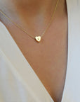 Tiny Initial Heart Necklace