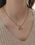 Family Cube Birthstone Charm Necklace