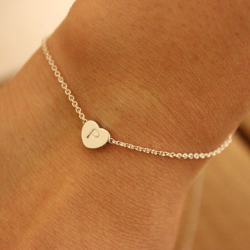 Tiny Heart Initial Bracelet
